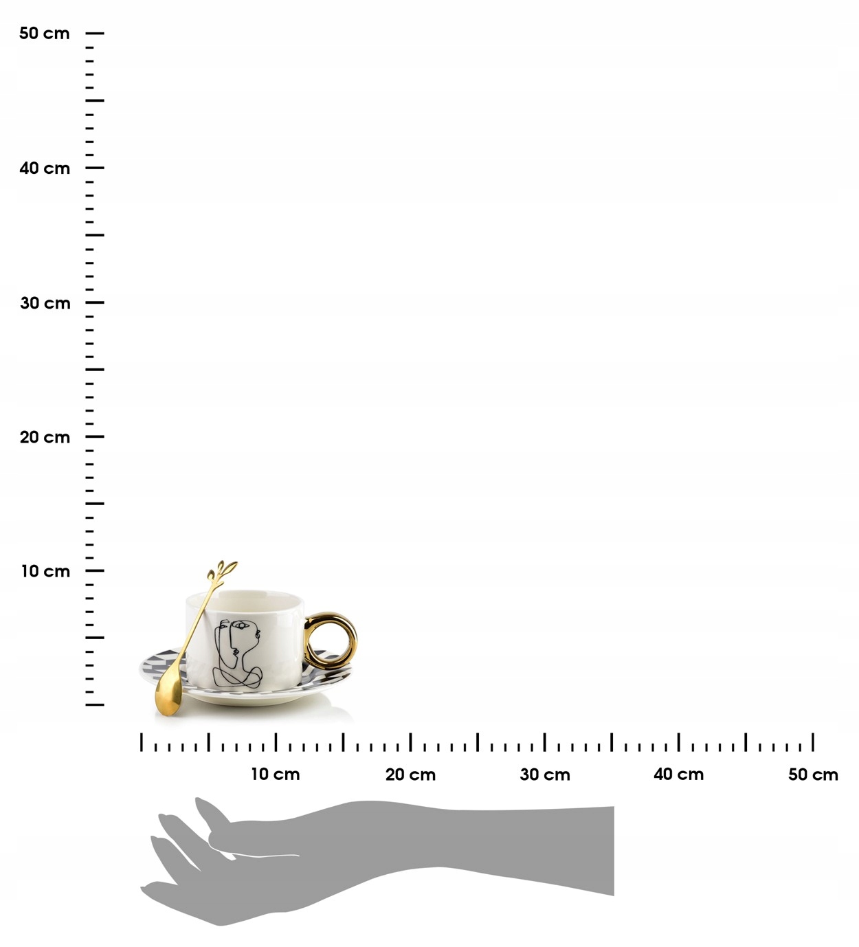 Filiżanka porcelanowa BIAŁA z łyżeczką i spodkiem Kod producenta HTPW4491