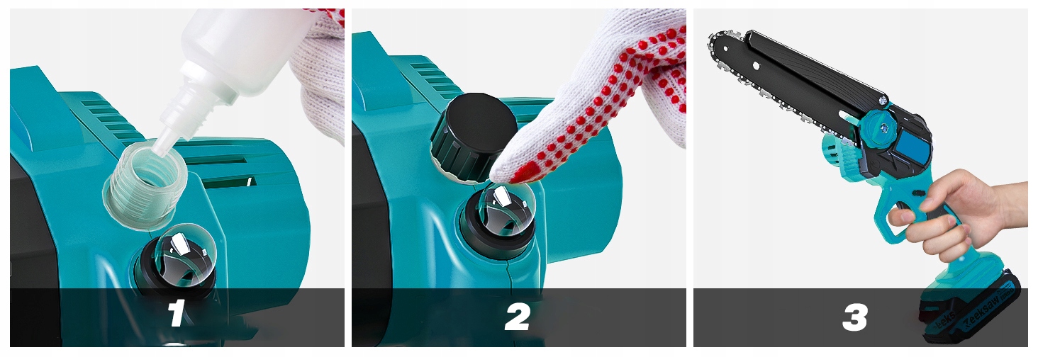 Piła łańcuchowa Rilbstix 1200 W 2*aku 3*łańcuch Zbiornik oleju 2000 ml