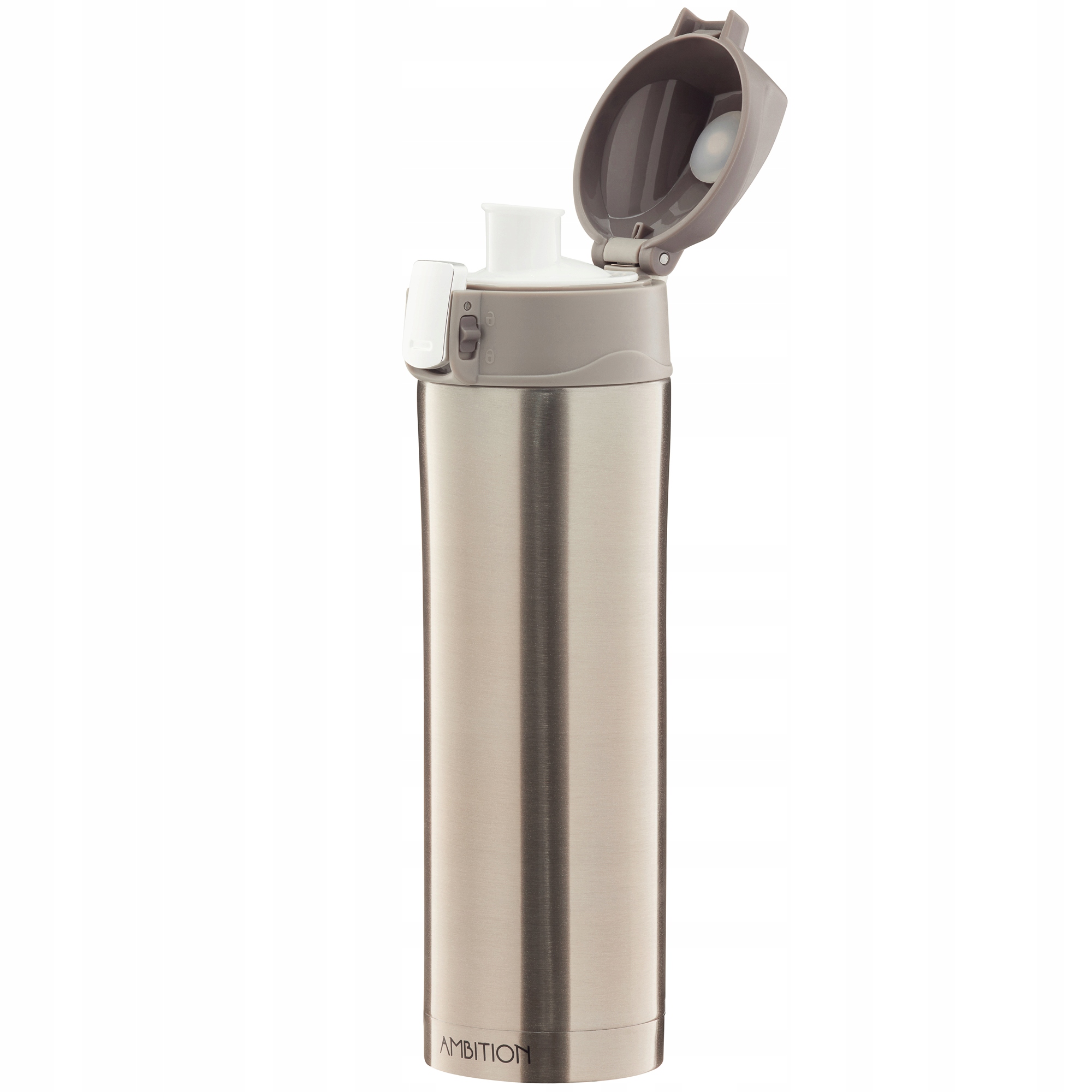 KUBEK TERMICZNY 420ml TERMOS ZŁOTY Z BLOKADĄ STALOWY do kawy do herbaty Marka Ambition