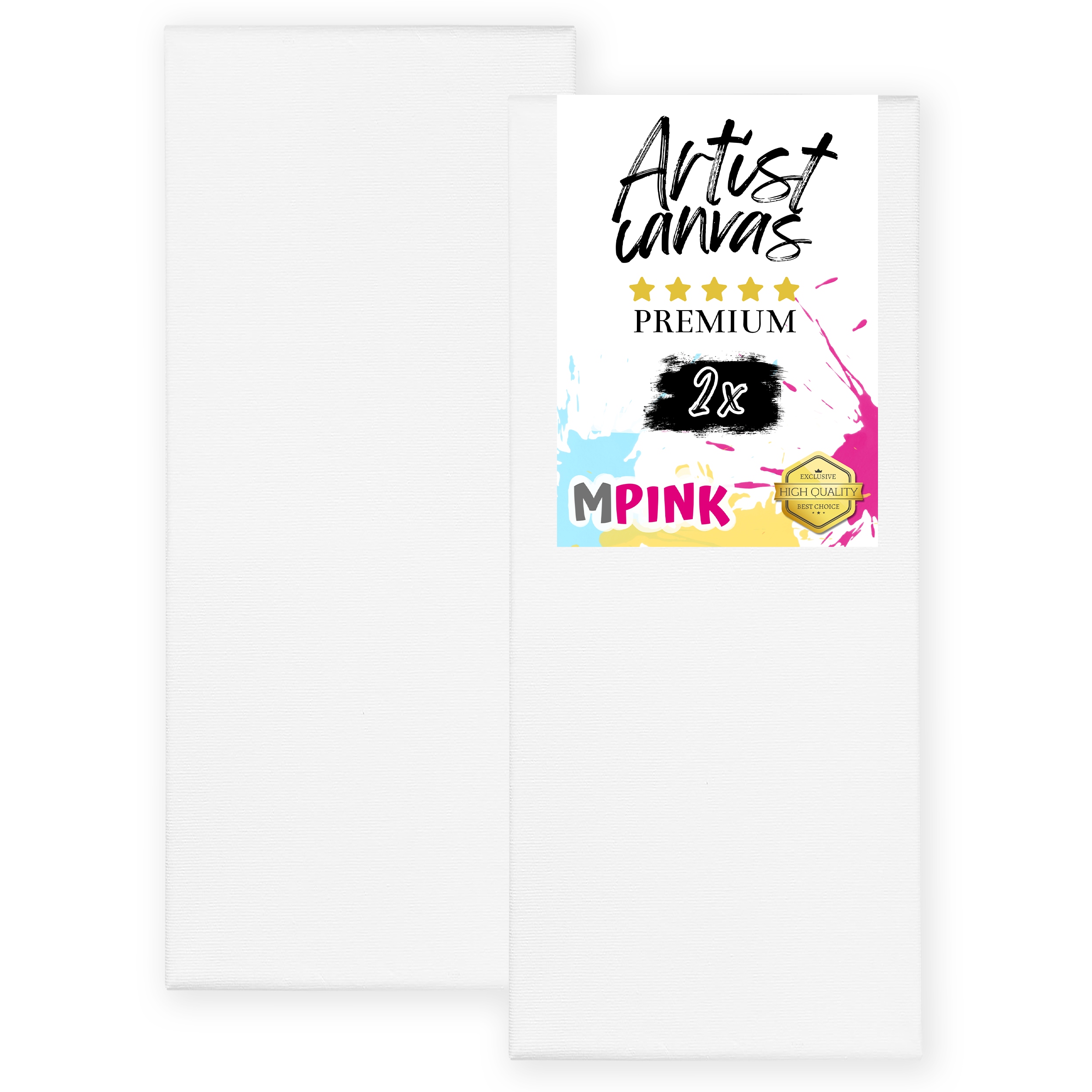 Sada 2 x Malířské Plátno 40 x 110 cm Bílé plátno Ideální pro malování