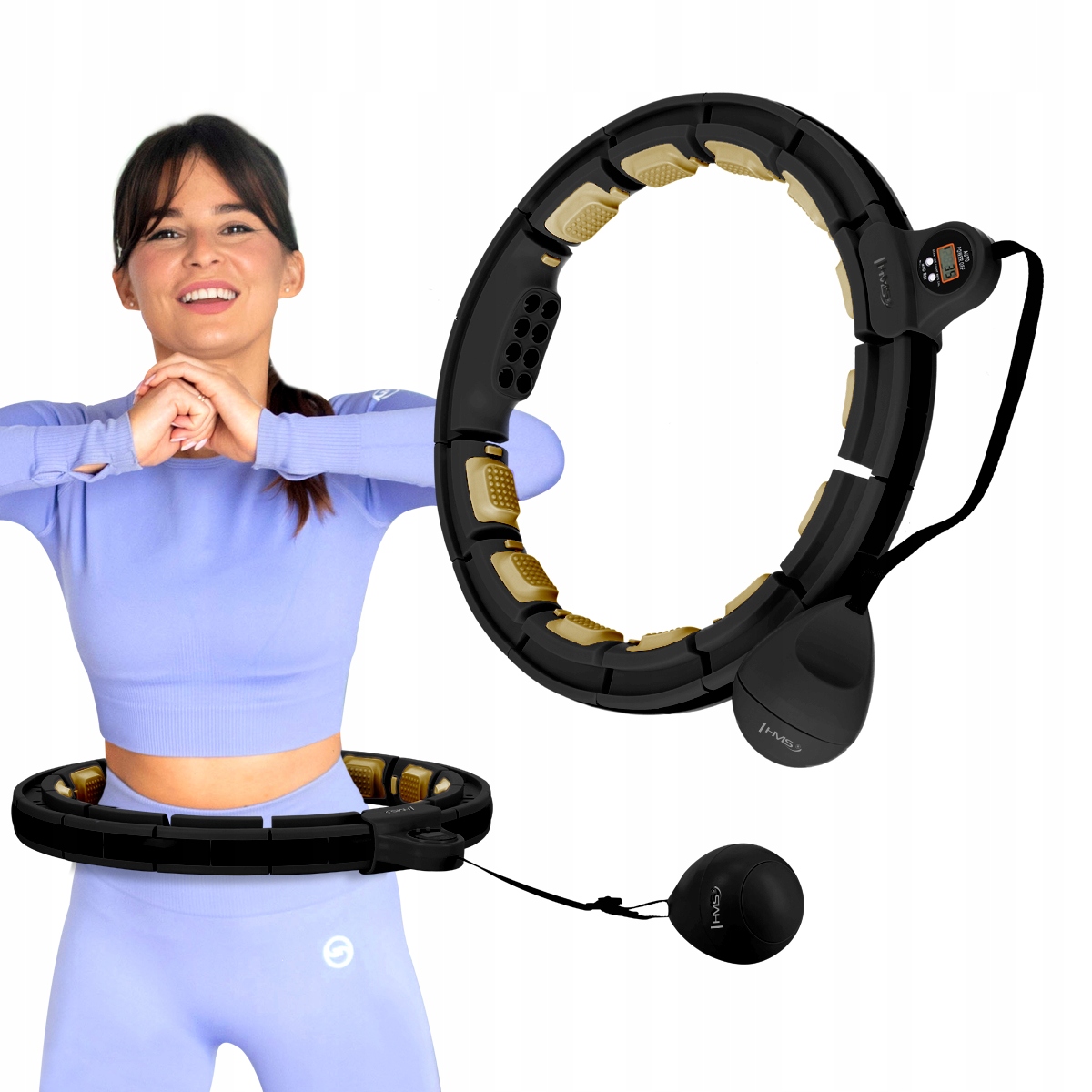 HULA HOP Z MAGNESAMI OBCIĄŻNIK LICZNIK HMS HHM13 KOŁO ODCHUDZAJĄCE SPORT EAN (GTIN) 5907695554687