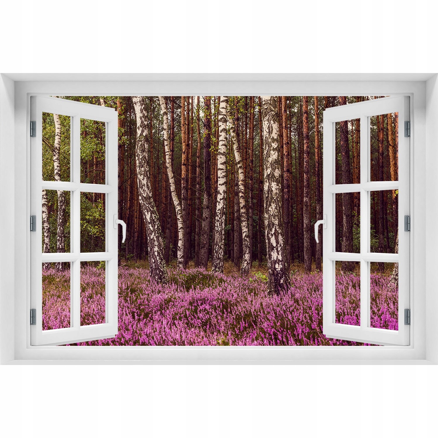 

3D Okno Naklejka na ścianę Wrzosowisko 120x80
