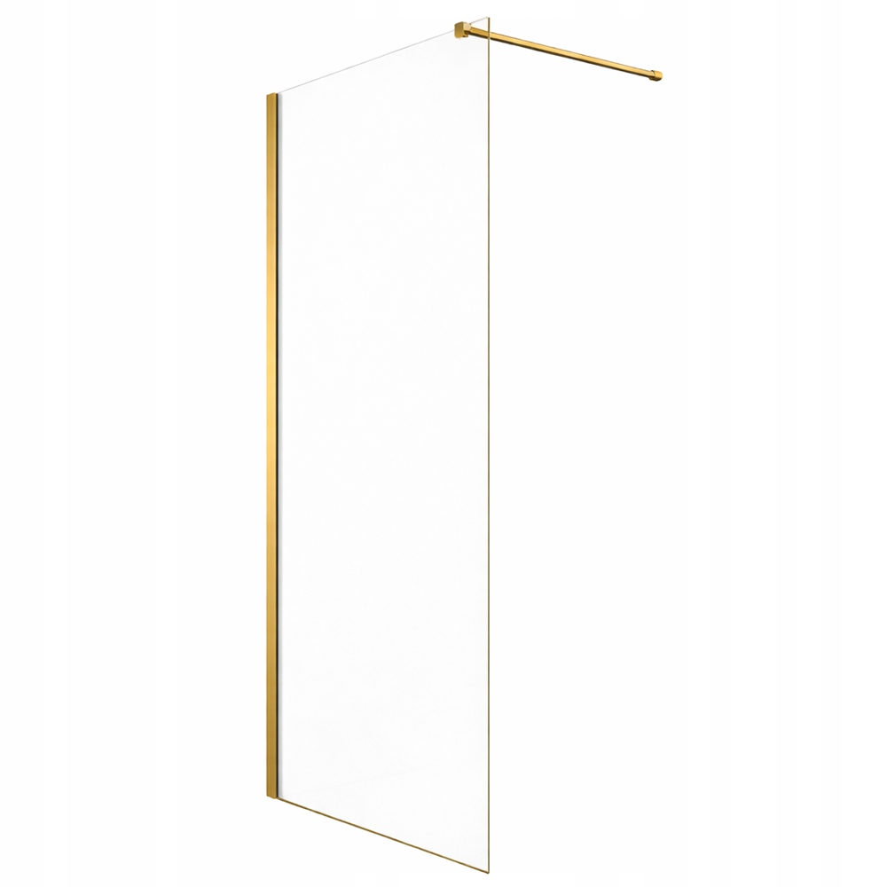 Ścianka prysznicowa walk-in 8mm przezroczysta 70 cm Złota 2m – D9 G– Leyden