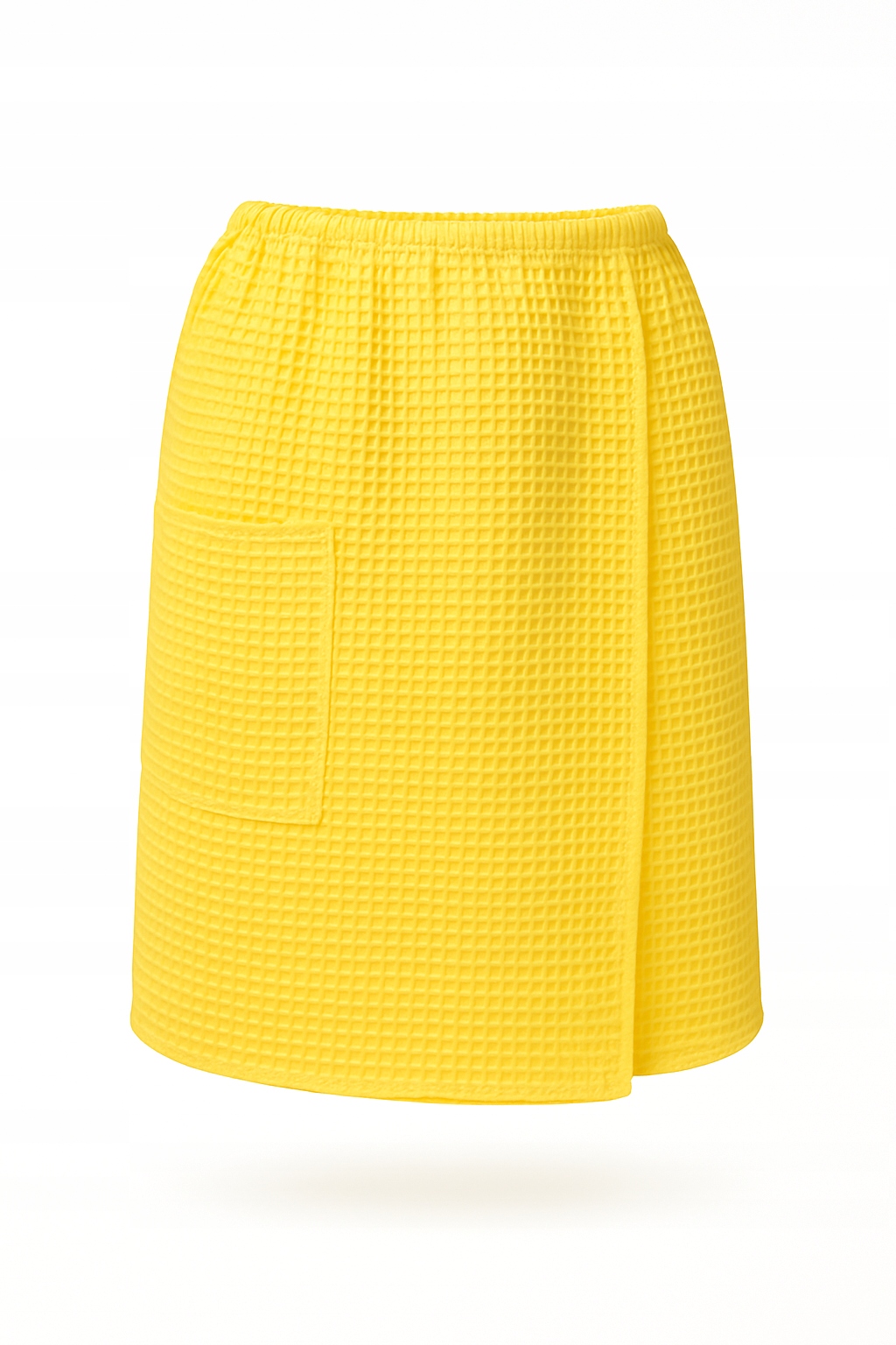 Kilt Wafel s kapsou VitalHome 100x150 cm na suchý zip do sauny Žlutý