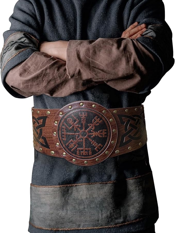 Rytířova Brnění Kostým Kožený Pás středověký hnědý vikingský pancíř
