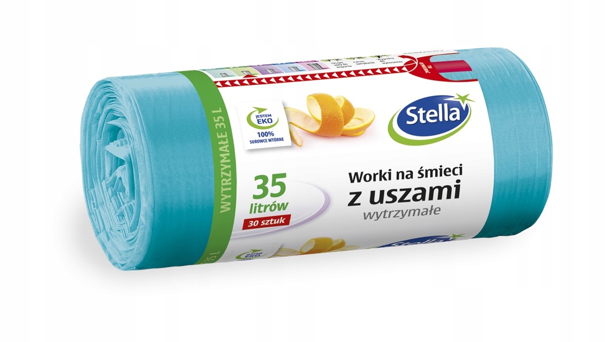 

Worki Na Śmieci Mocne Z Uszami Turkusowe 35L 30szt