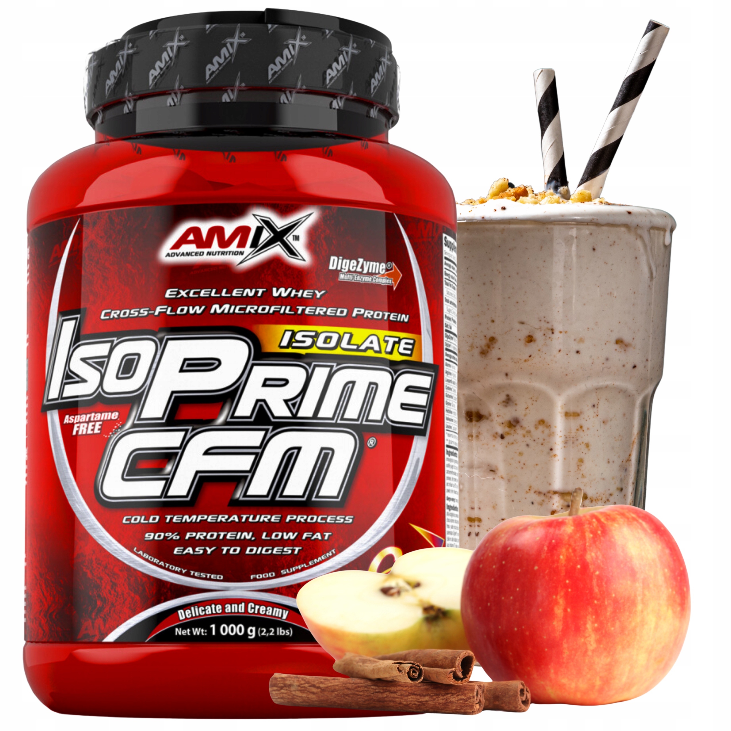 Koktejl na hubnutí Amix Isoprime Cfm 1 kg Bílkoviny Izolát Jablko Skořice