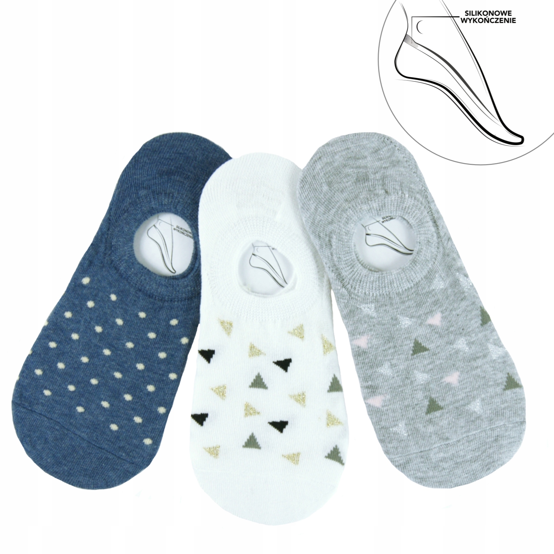 

Balerinki damskie Groszki,trójkąty 3pak 35-38MORAJ