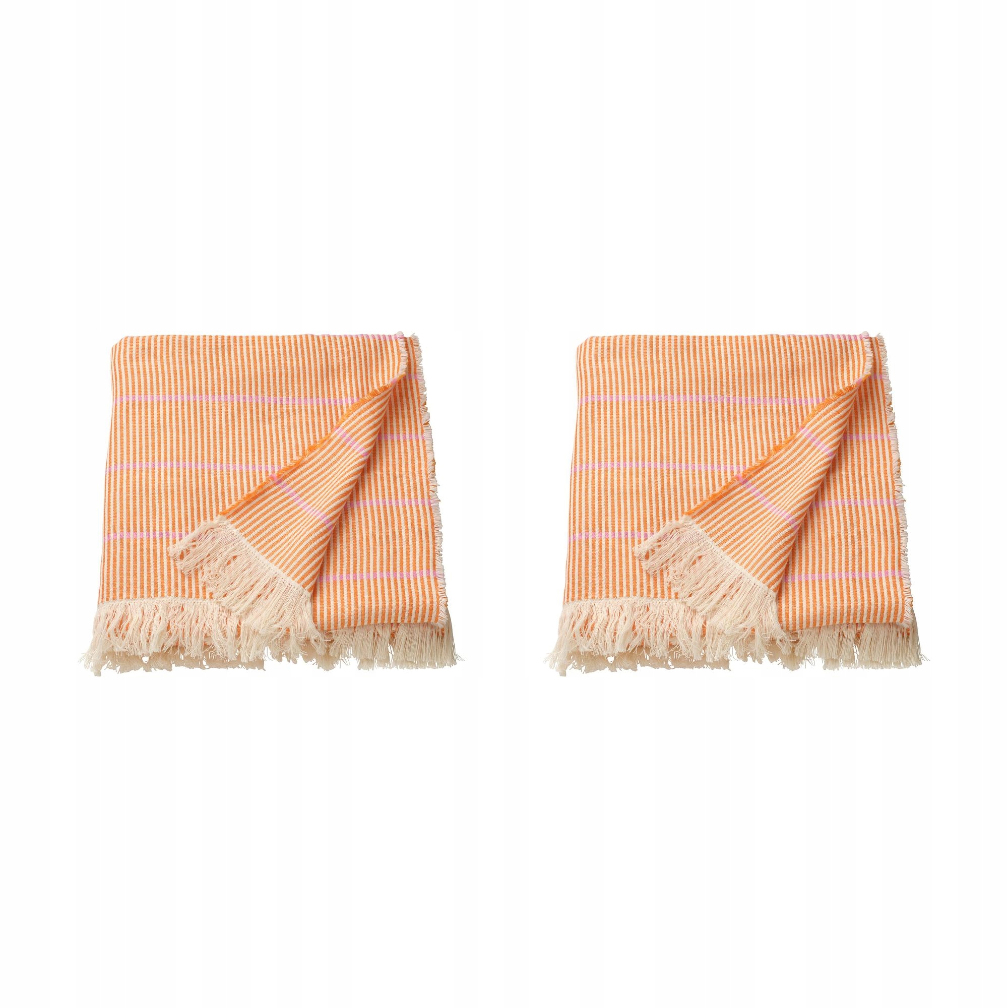 2 ks Lappkattfot Pled zářivě oranžový/růžový 130 x 170 cm