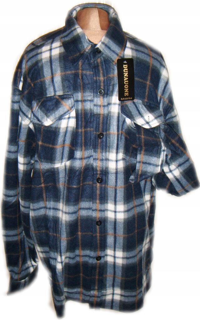 

Nowa Koszula Męska Polar Kratka Guziki rozm.L-XL