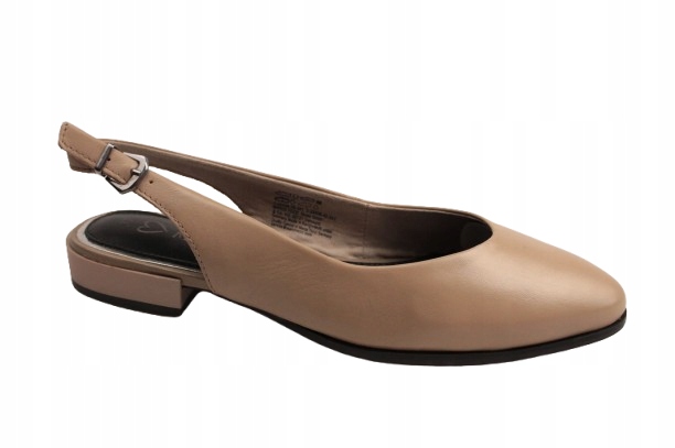 Balerína Marco Tozzi 2-29408-42 Nude kožená s odkrytou patou, velikost vel.