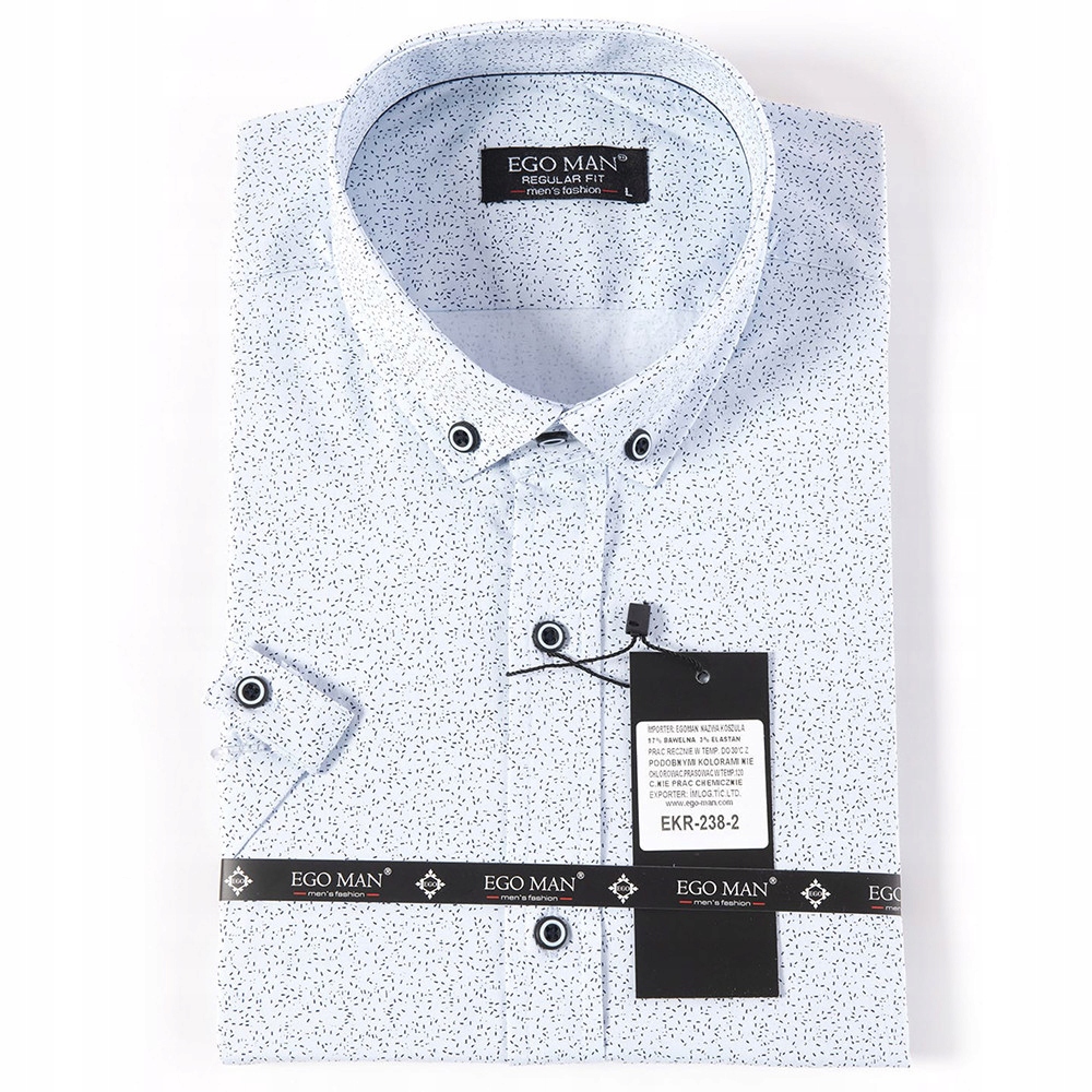 Ego Man košile pánská EKR-238-2 krátký rukáv regular fit 3XL světle modrá
