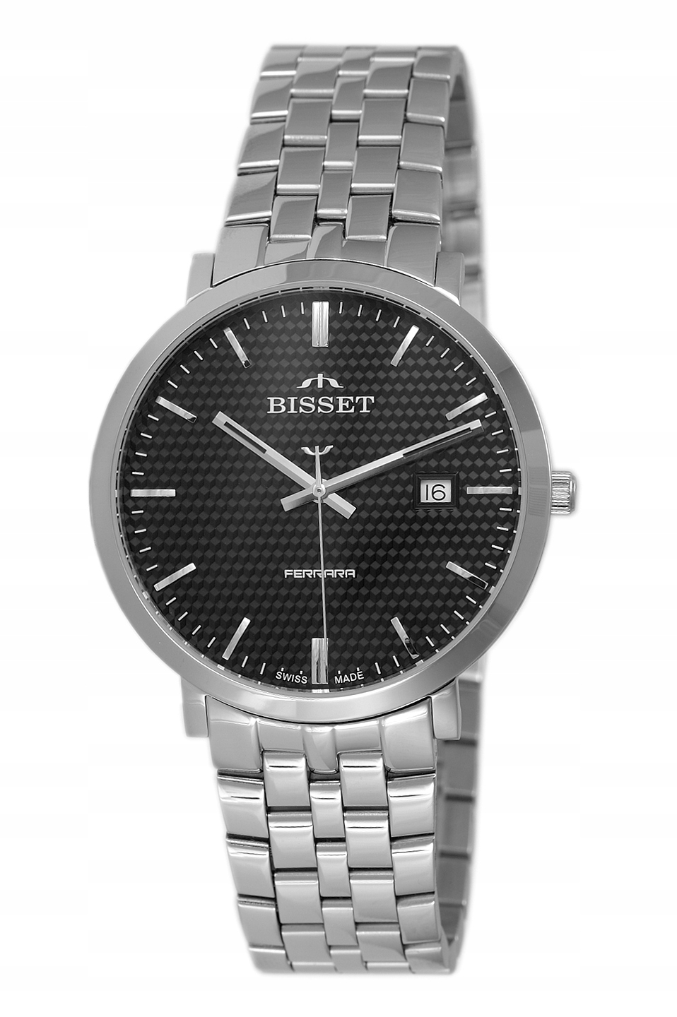 Švýcarské nové Pánské hodinky Bisset BSDE86SIBX05BX na náramku Gravírování