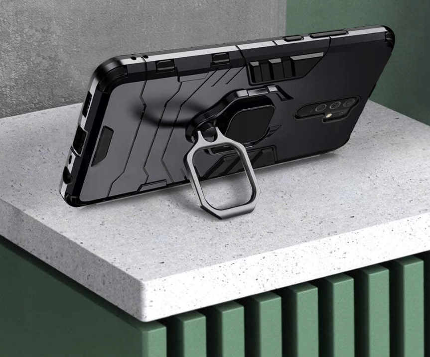 ETUI PANCERNE RING do XIAOMI REDMI 9 + SZKŁO Typ plecki