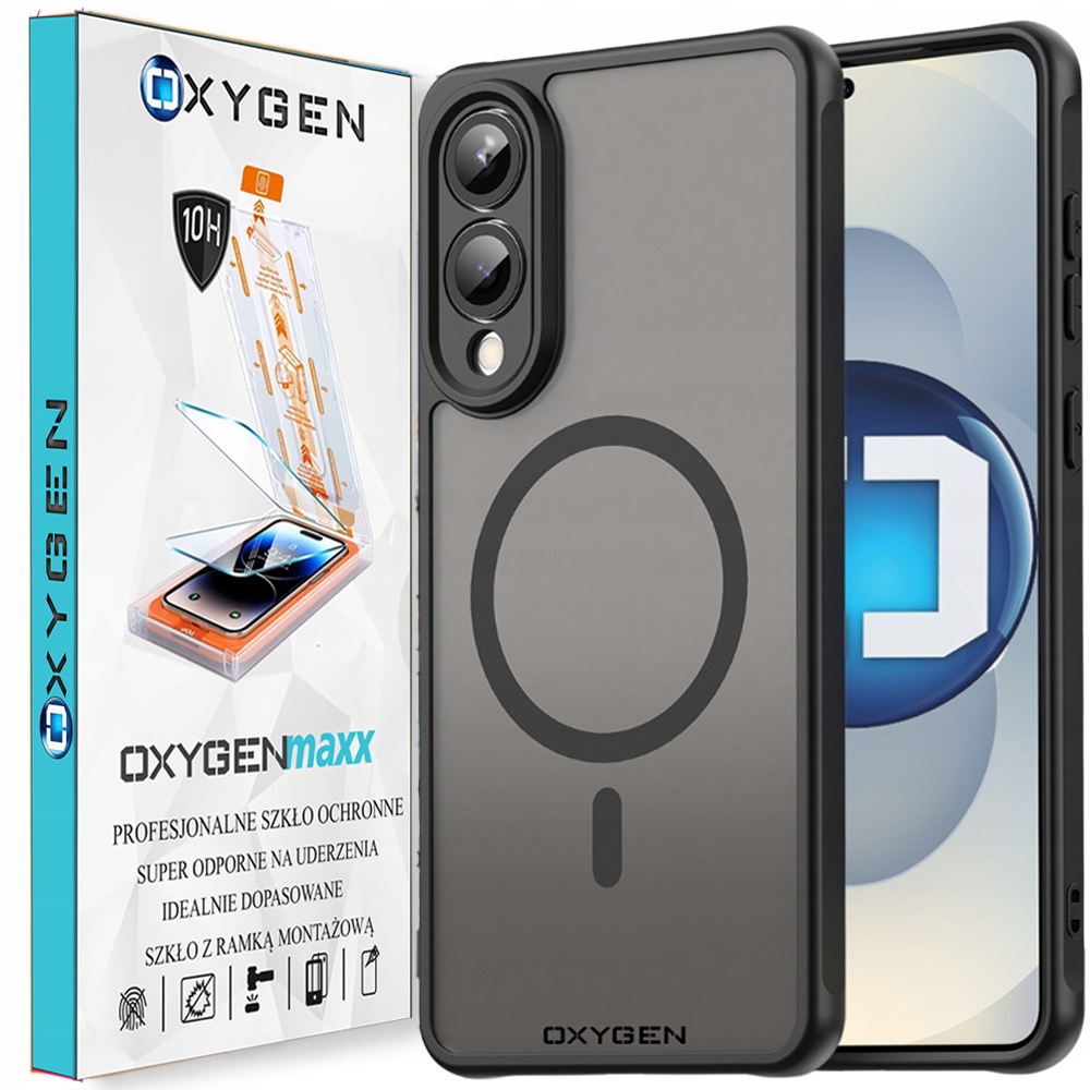 Etui na telefon Oxygen Mat MAGSafe do Samsung Galaxy S25 Edge Mocne Szkło