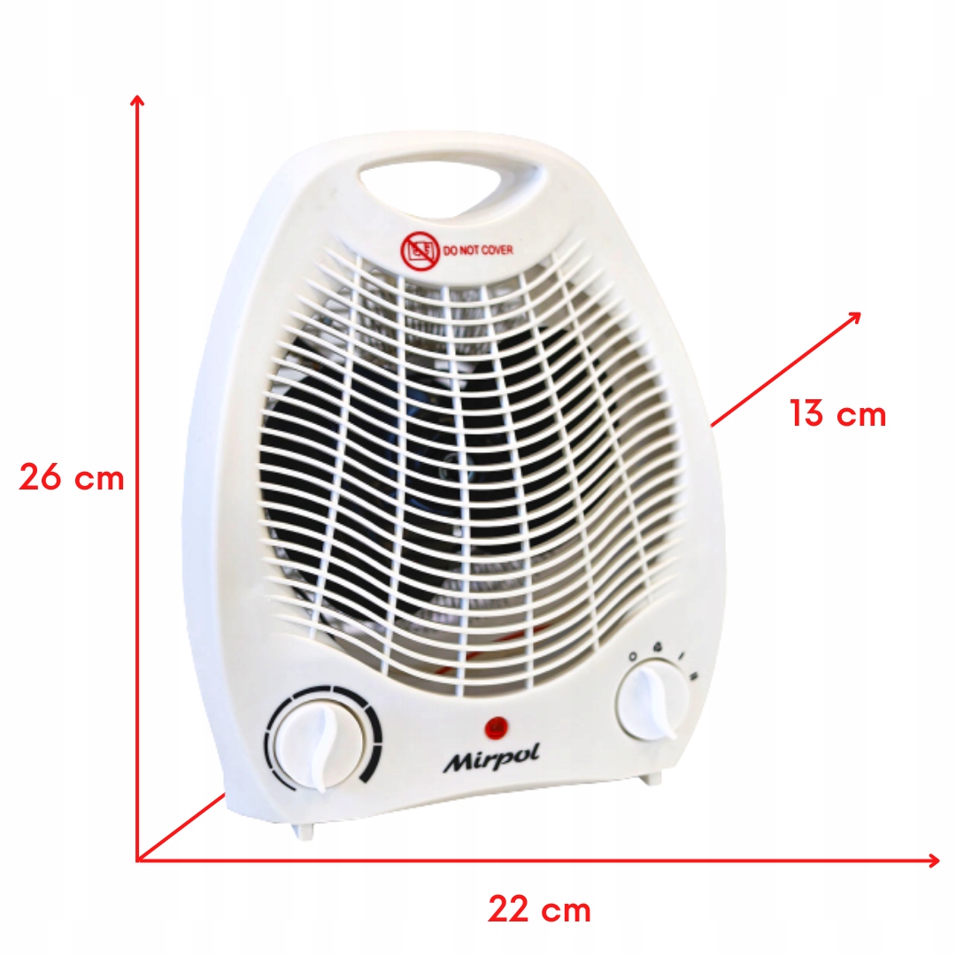 Grzejnik elektryczny Mirpol farelka z termostatem Moc maksymalna 2000 W