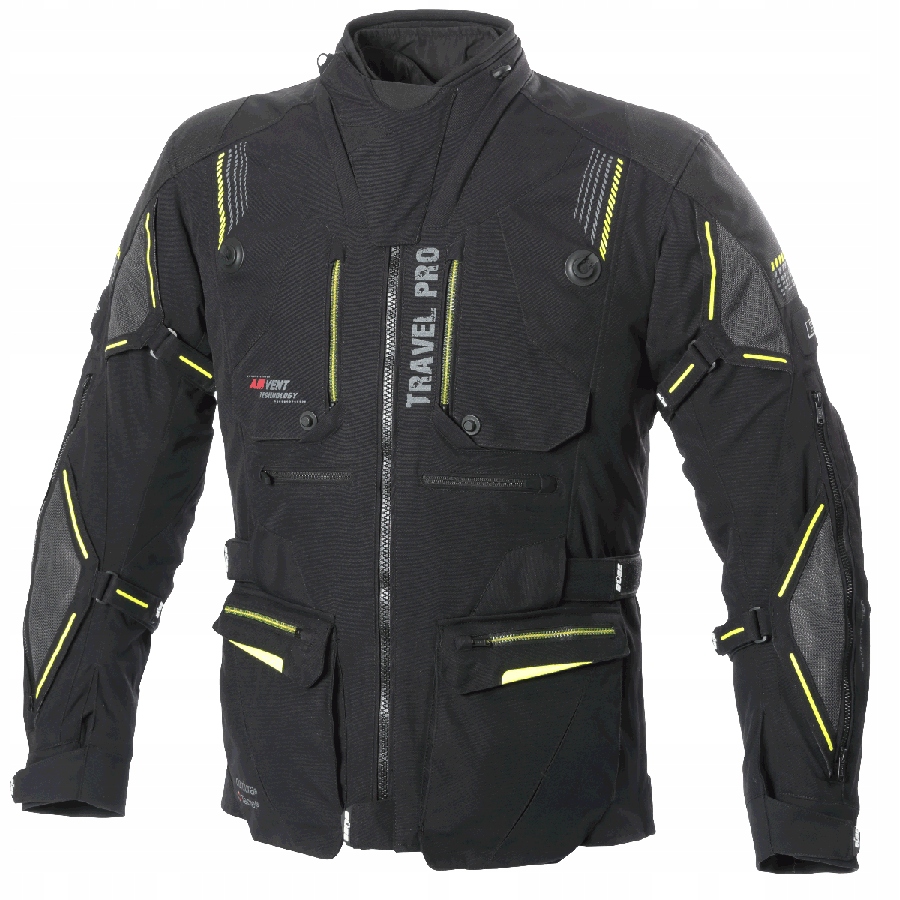 Motocyklová bunda Buse Travel Pro čierna/žltá 48