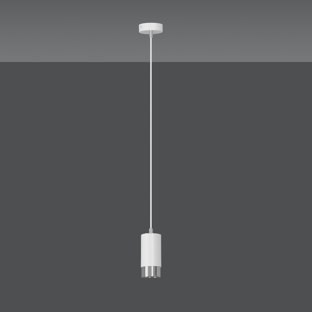 Emibig Fumiko 1 Wh/chrome Závěsná lampa převis Ocel lakovaná Bílá/Chrom 1