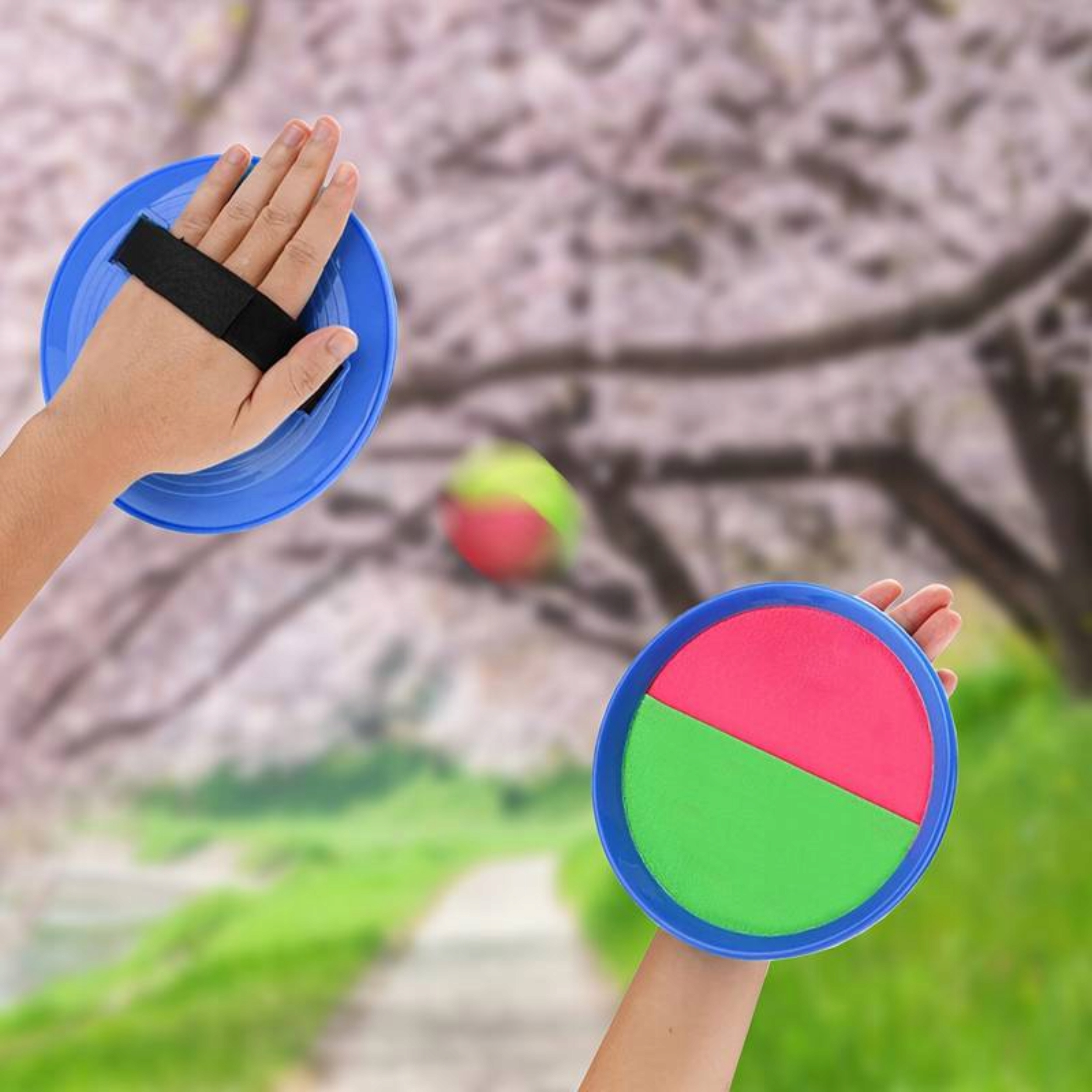 CATCH BALL GRA NA RZEPY RZUCAJ ŁAP PALETKI Z RZEPAMI + PIŁKA ZESTAW NA DWÓR Marka inna