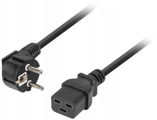 Kabel Zasilający (serwerowy) Cee 7/7 Iec 320 C19 16A 1.8M Wtyczka Kątowa