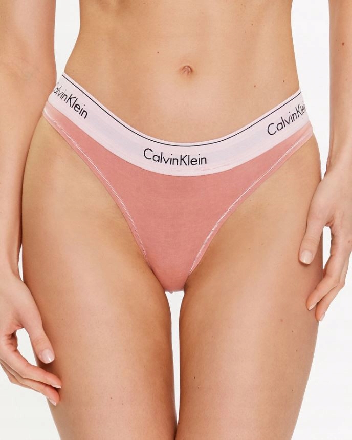 CALVIN KLEIN MAJTKI DAMSKIE STRINGI RÓŻOWE Z LOGO L CK84 0Z7A3_B*