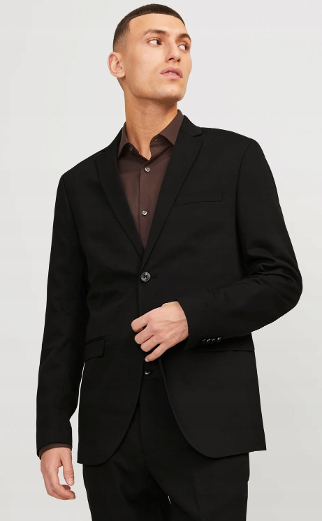 Jack&jones Černá Sako Slim S Knoflíky Hladká 48 7BA
