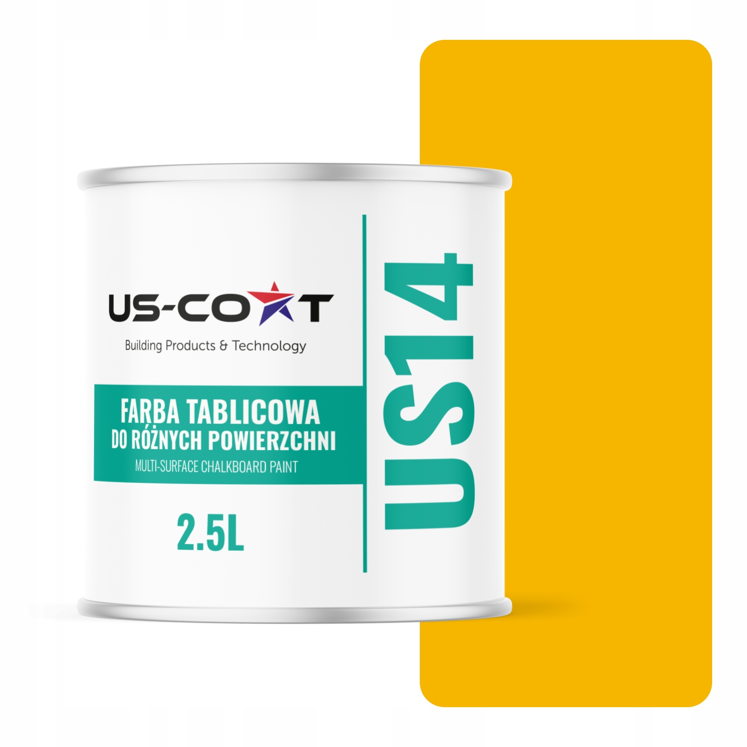 Tabuľová Farba Na Nábytok A Kovové Steny Farba 2.5 L Žltá Kadmiová RAL1021 Matná