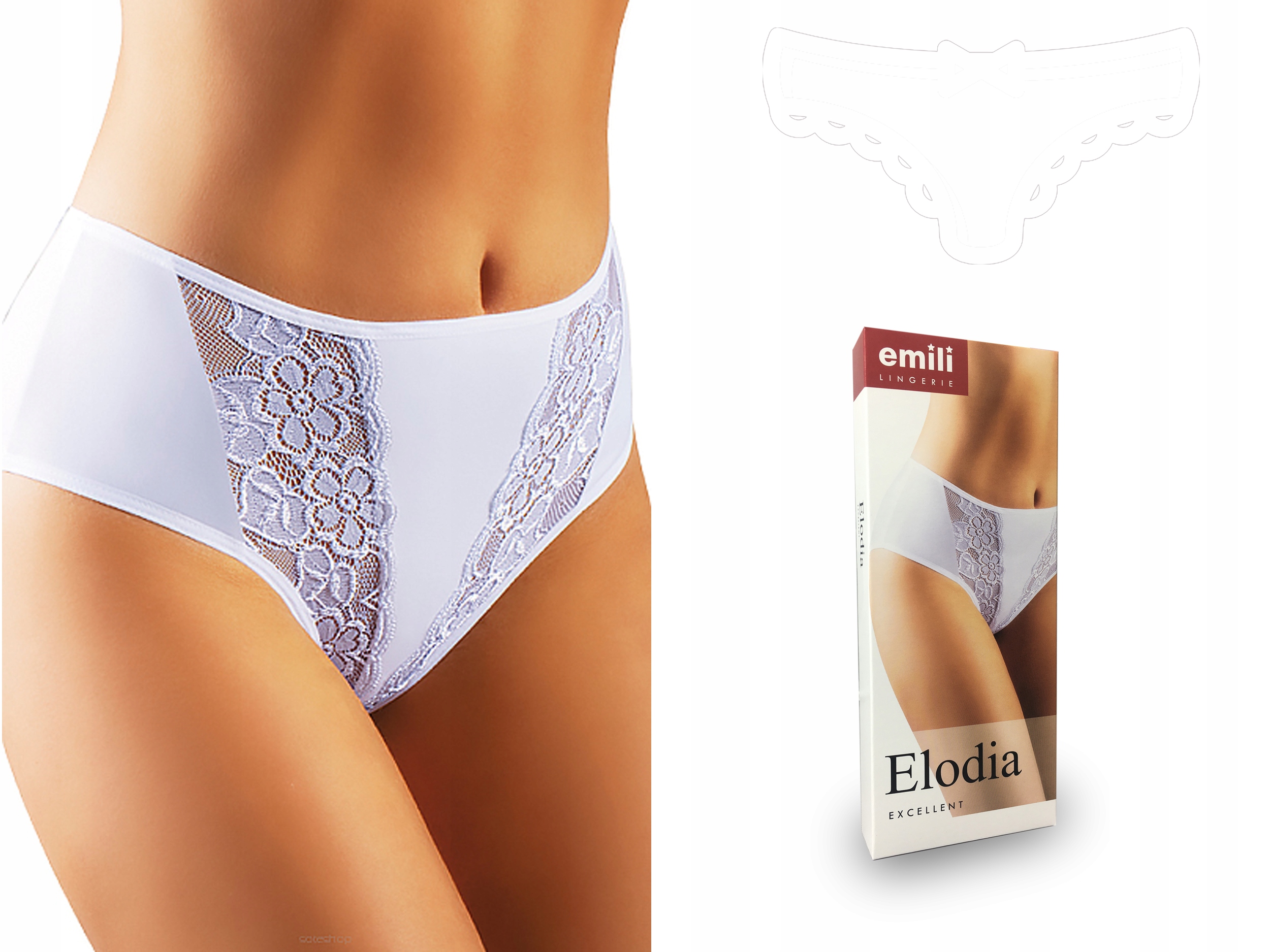 

Emili Elodia Koronkowe Figi Wiskoza biały XL