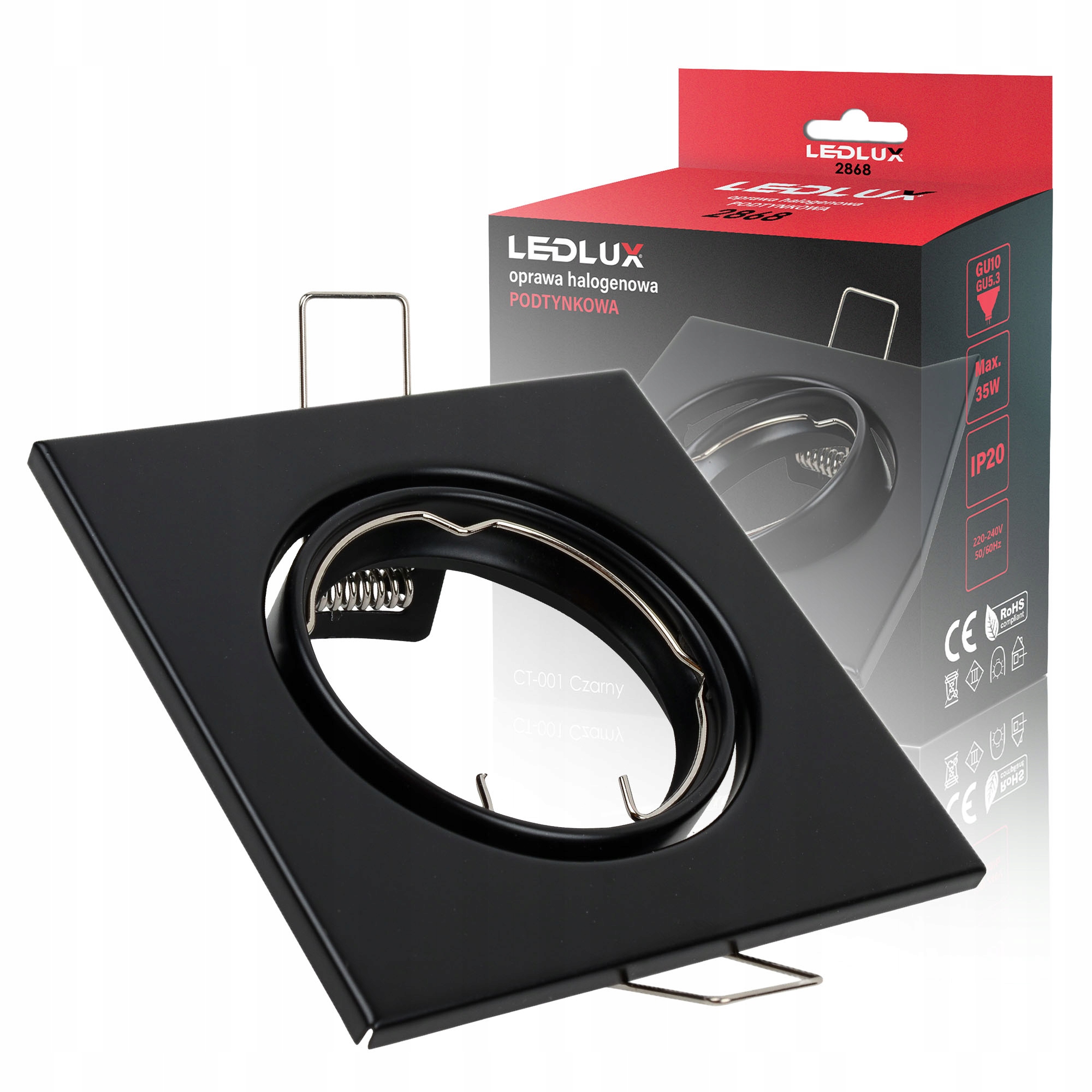 Oprawa halogenowa RUCHOMA kwadrat + LED GU10 10W Stan opakowania oryginalne