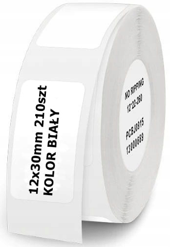 

Etykiety Termiczne Niimbot Naklejki 12x30mm 210szt