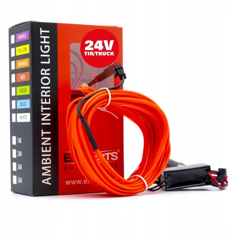 

Światłowód Led Do Samochodu Auta Czerwony 5M 24V