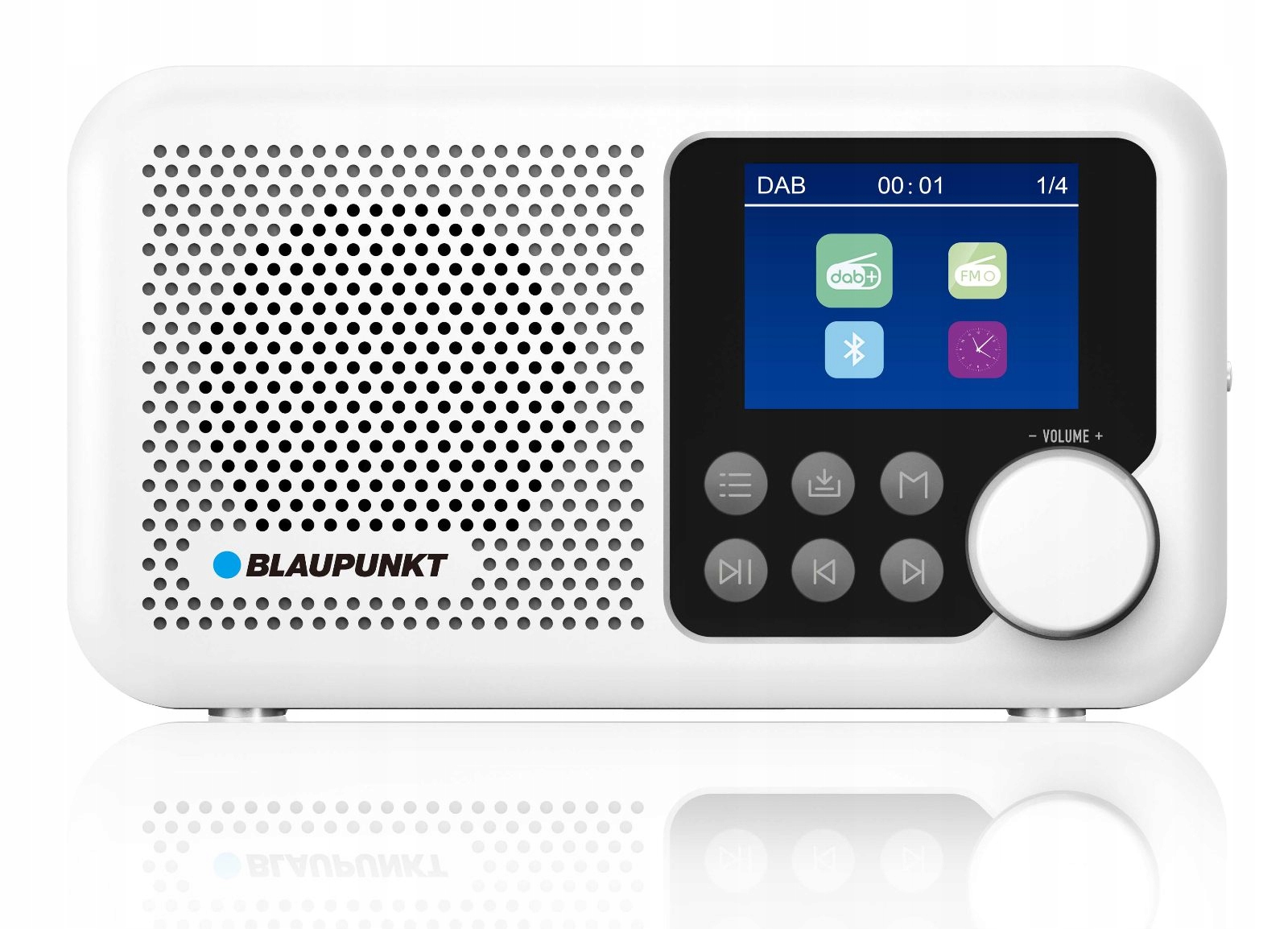 Blaupunkt DR8WH Přenosné digitální rádio Dab+ Fm Bluetooth Aux Akumulátorové