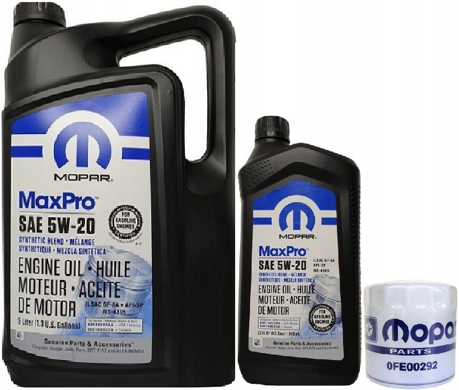 MOPAR 5W20 6L + FILTR OLEJU MO-090 (0FE00292/PH16)