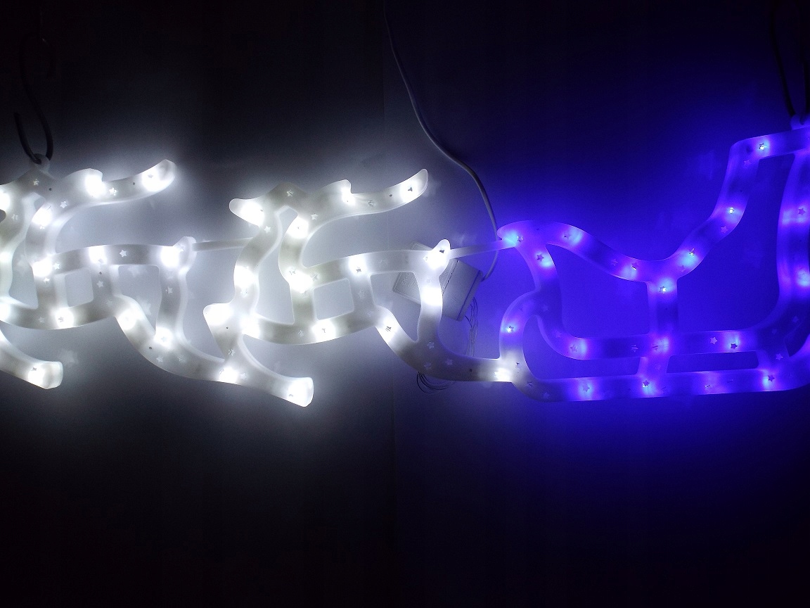 

Ozdoba Renifery+ Sanie Led 62 cm BIAŁ0-NIEBIESKA