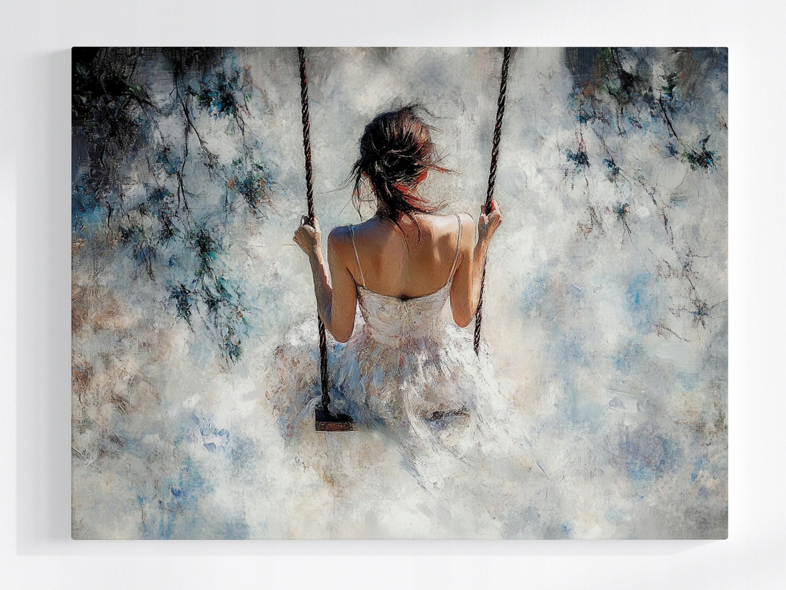 Obraz Na Plátně Canvas Portrét Žena Dívka Houpačka Relaxace 80x60
