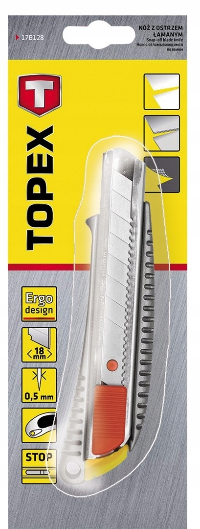 

Nóż z ostrzem łamanym 18mm Topex