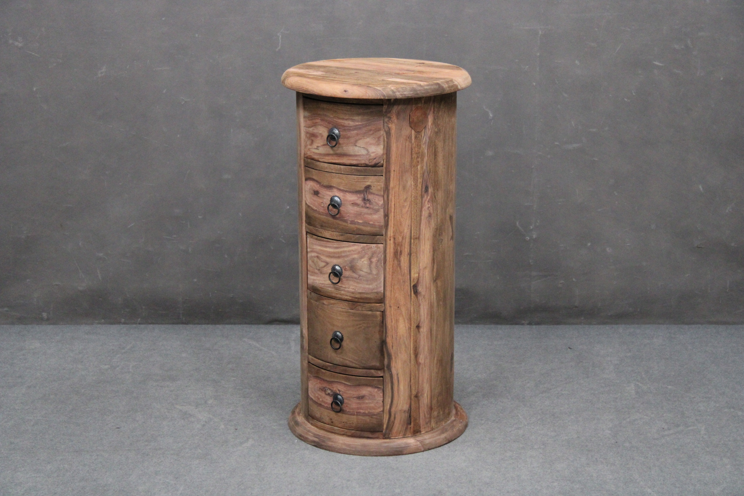 Komoda Drewniana Palisander Stolik Okrągły LEEDS