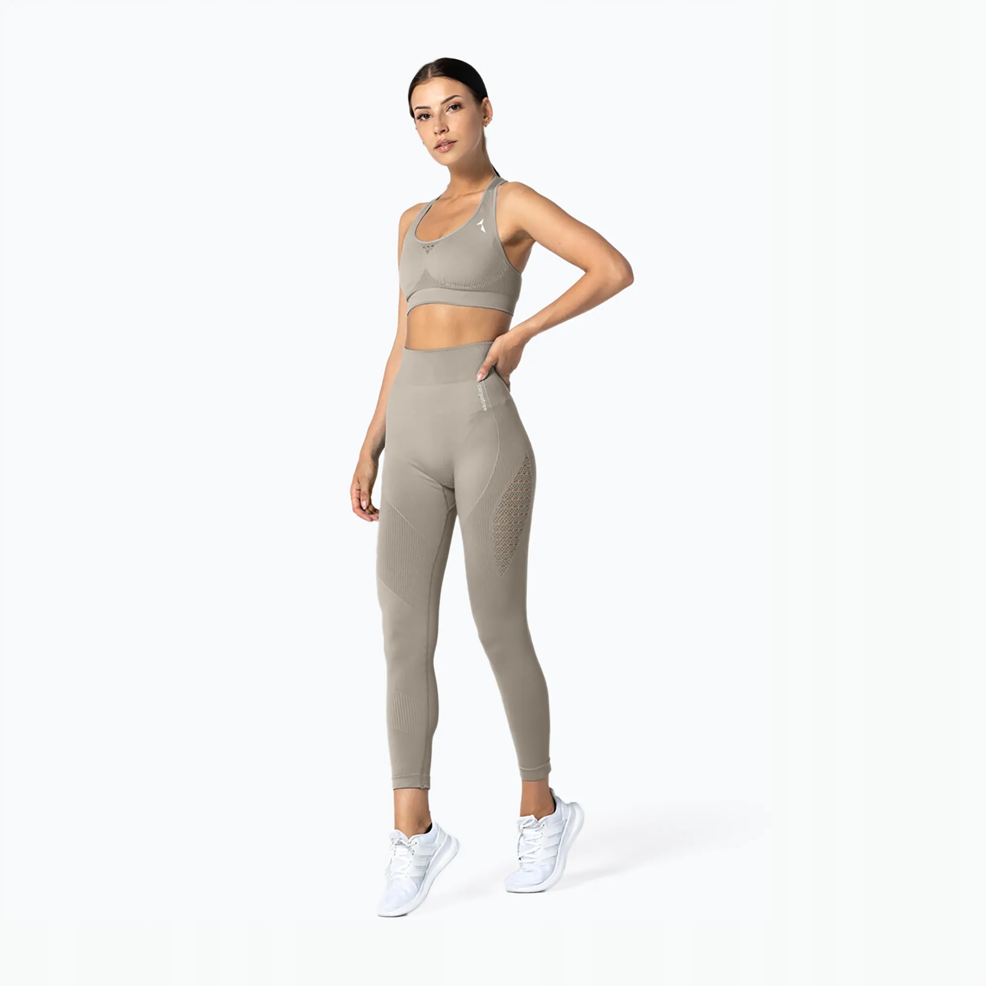 Legginsy bezszwowe damskie Carpatree beżowe L Rozmiar L