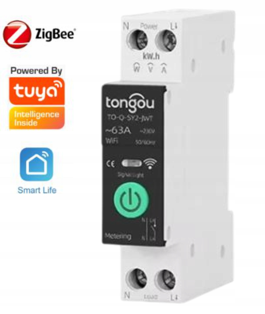 Przekaźnik Zigbee Din pomiarem TO-Q-SY2 Tuya Smart