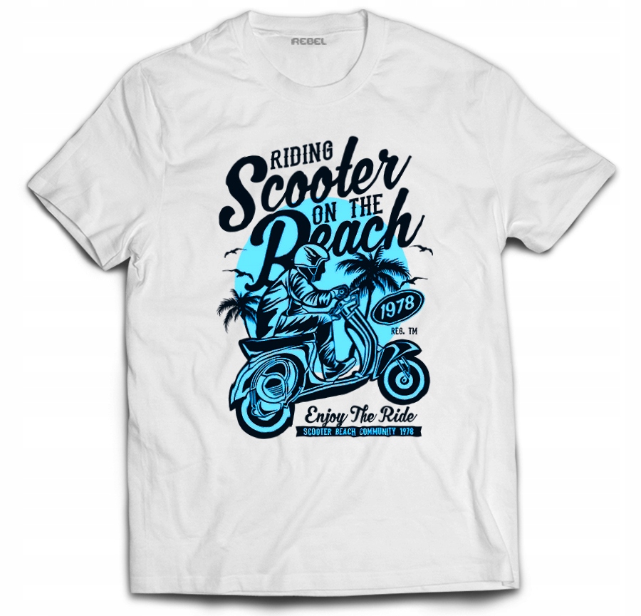 

Tshirt motocykl scooter skuter motorynka Beach L