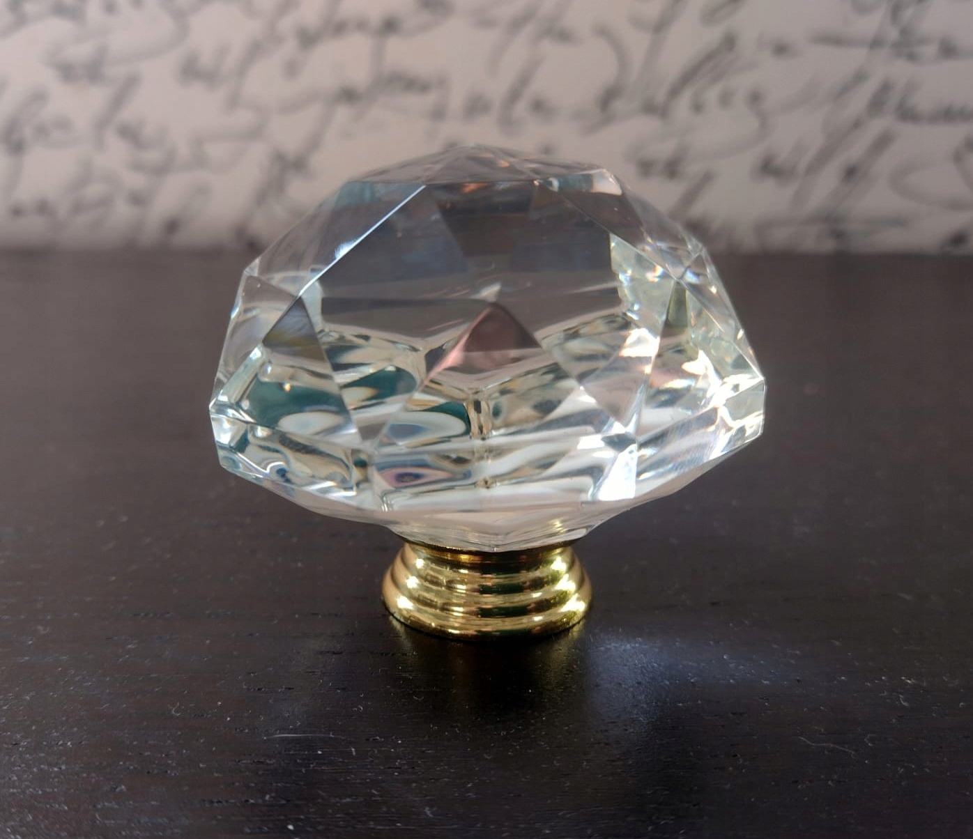 MEGA DUŻA KRYSZTAŁOWA GAŁKA DO MEBLI, UCHWYT ZŁOTO Marka inna