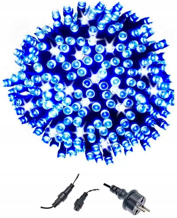

Zewnętrzne Lampki Choinkowe Flash 300LED Niebieski