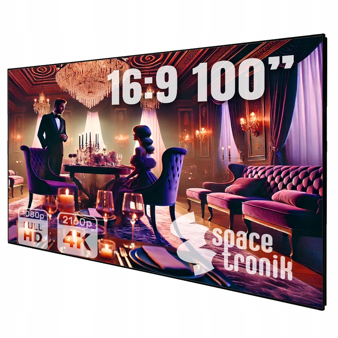 Ekran projekcyjny 16:9 Spacetronik PRS-F04-100PS-169 223,4 cm x 126,5 cm