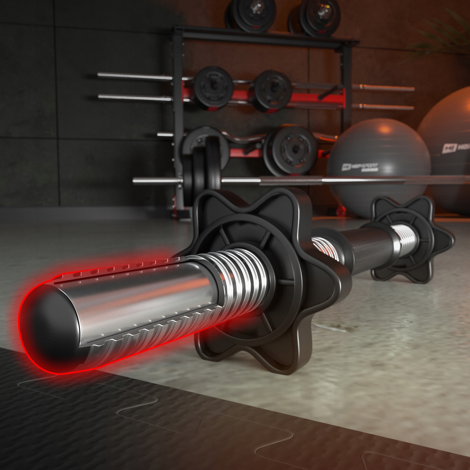 Zestaw obciążeń bitumicznych i gryfów do siłowni domowej hantle nakład 58kg Długość całkowita 167 cm