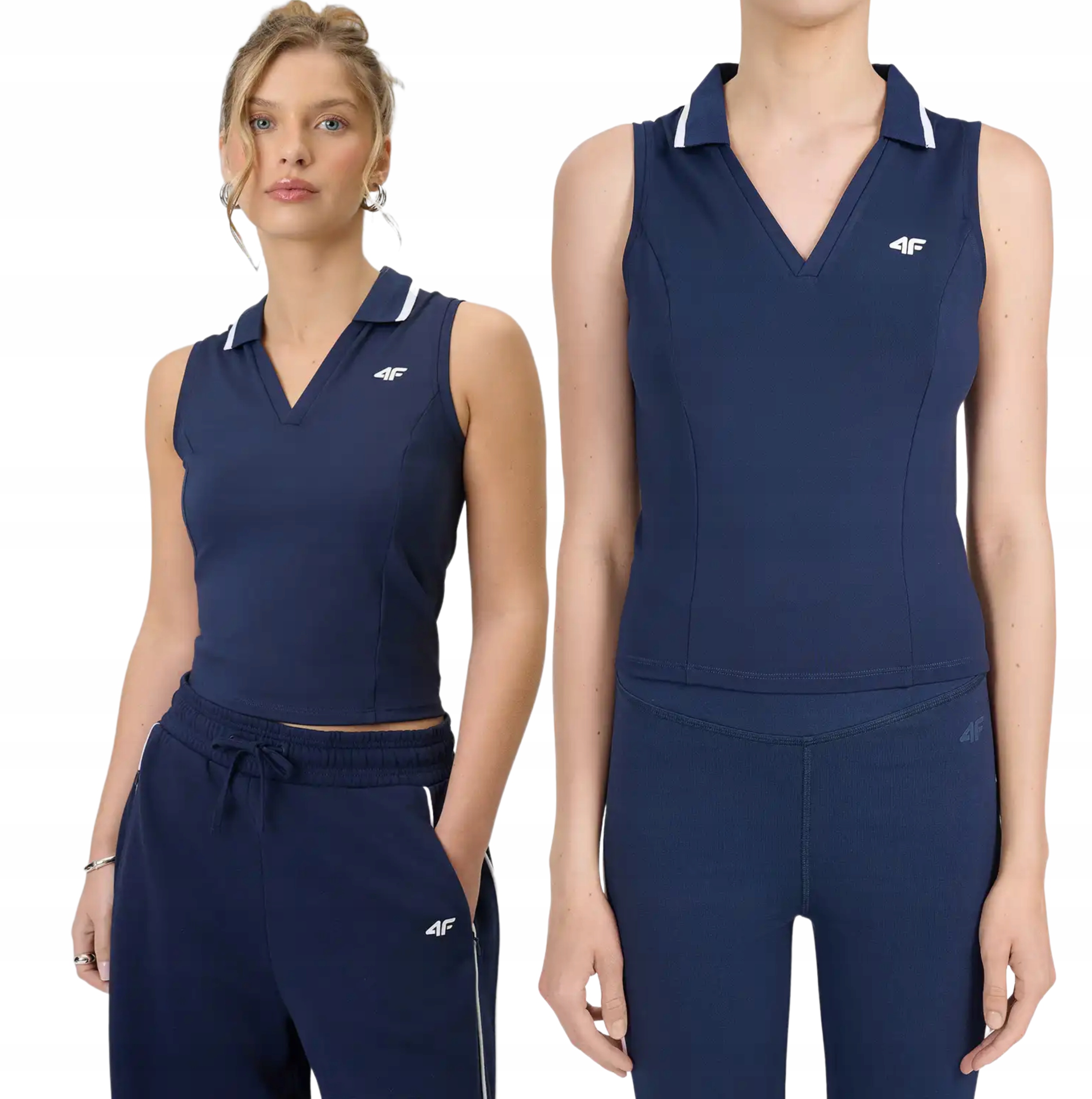 Koszulka treningowa 4F top slim z kołnierzykiem TSLEF238 XL