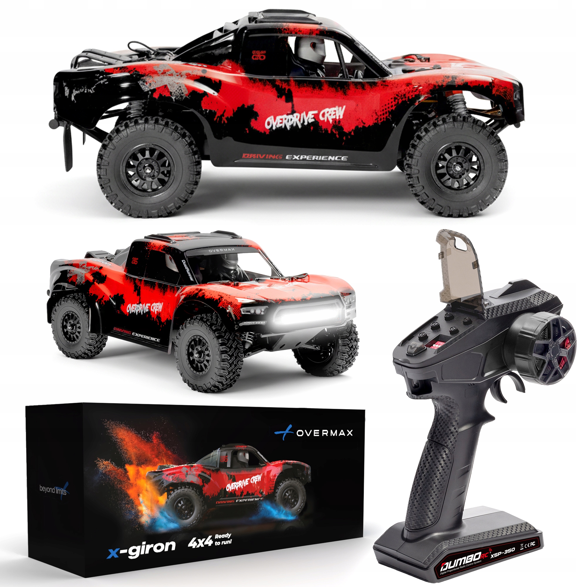 Velké Rc auto na dálkové ovládání do 70 km/h na dálkové ovládání 4x4 300 m Giron