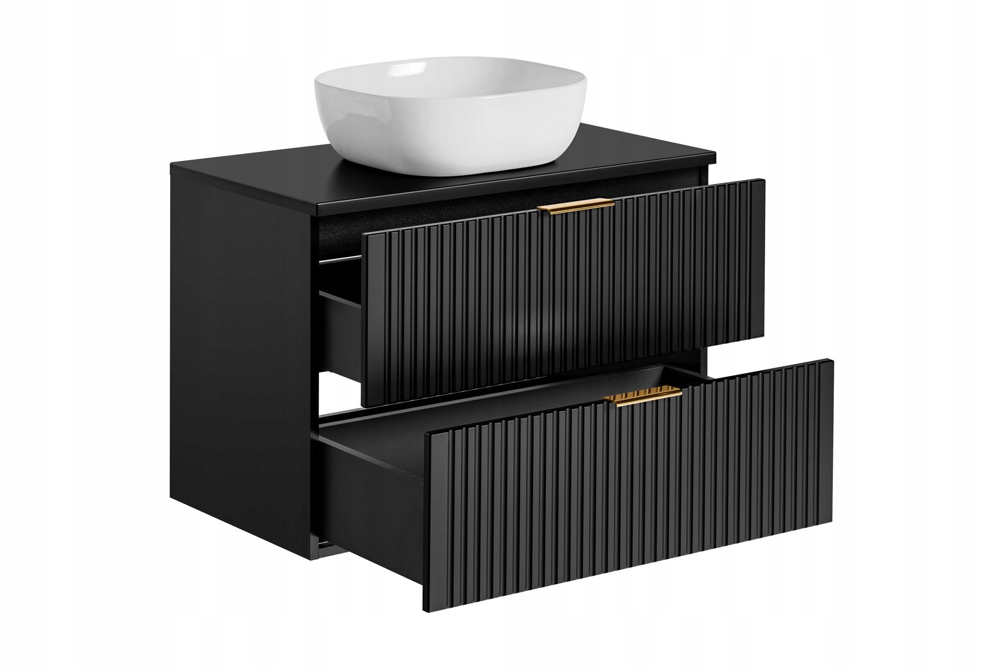 SZAFKA ŁAZIENKOWA 80 CM ADEL BLACK BLAT UMYWALKA Marka Comad