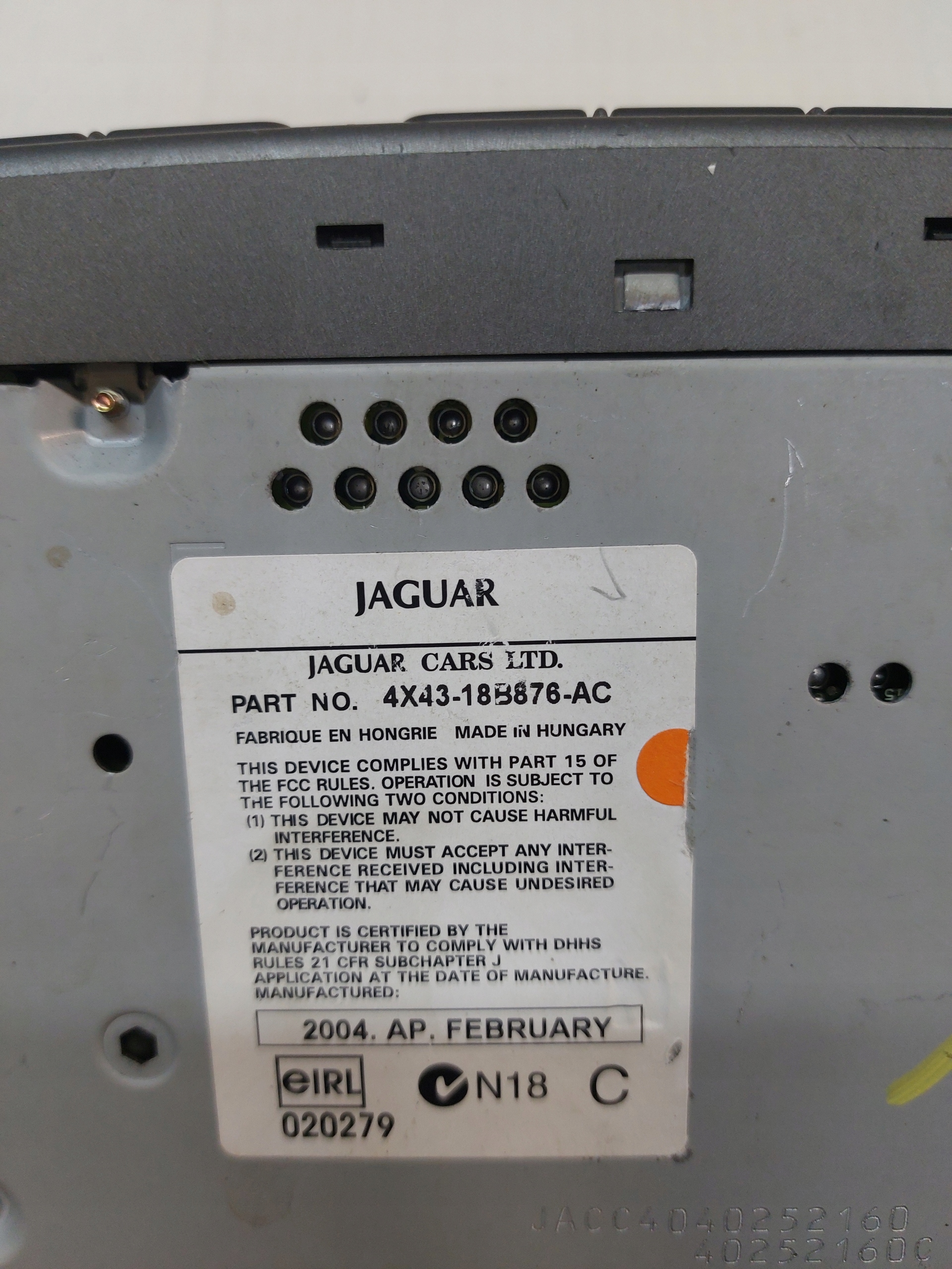 RADIO CD fabrickÉ JAGUAR X-TYPE