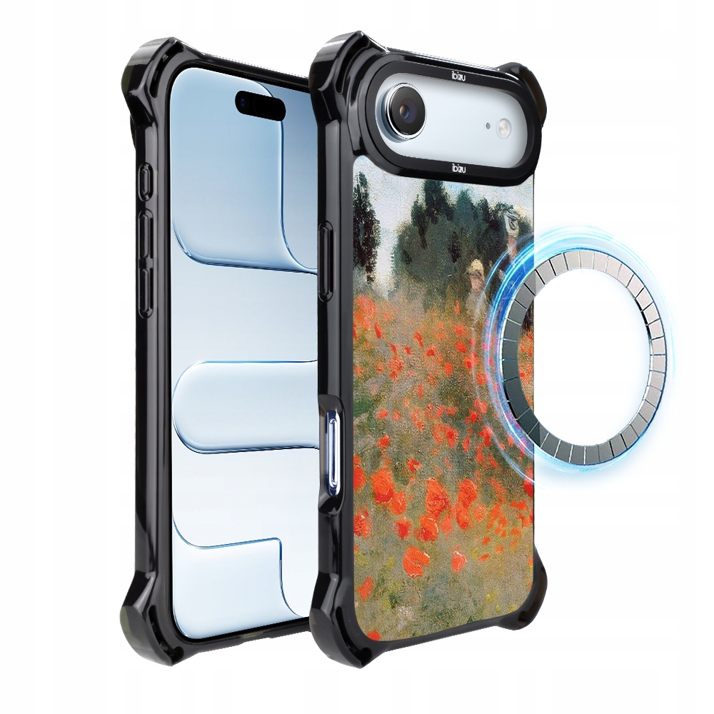 Pouzdro pro iPhone Air Ibizu DropGuard Ultra s MagSafe, pole máků