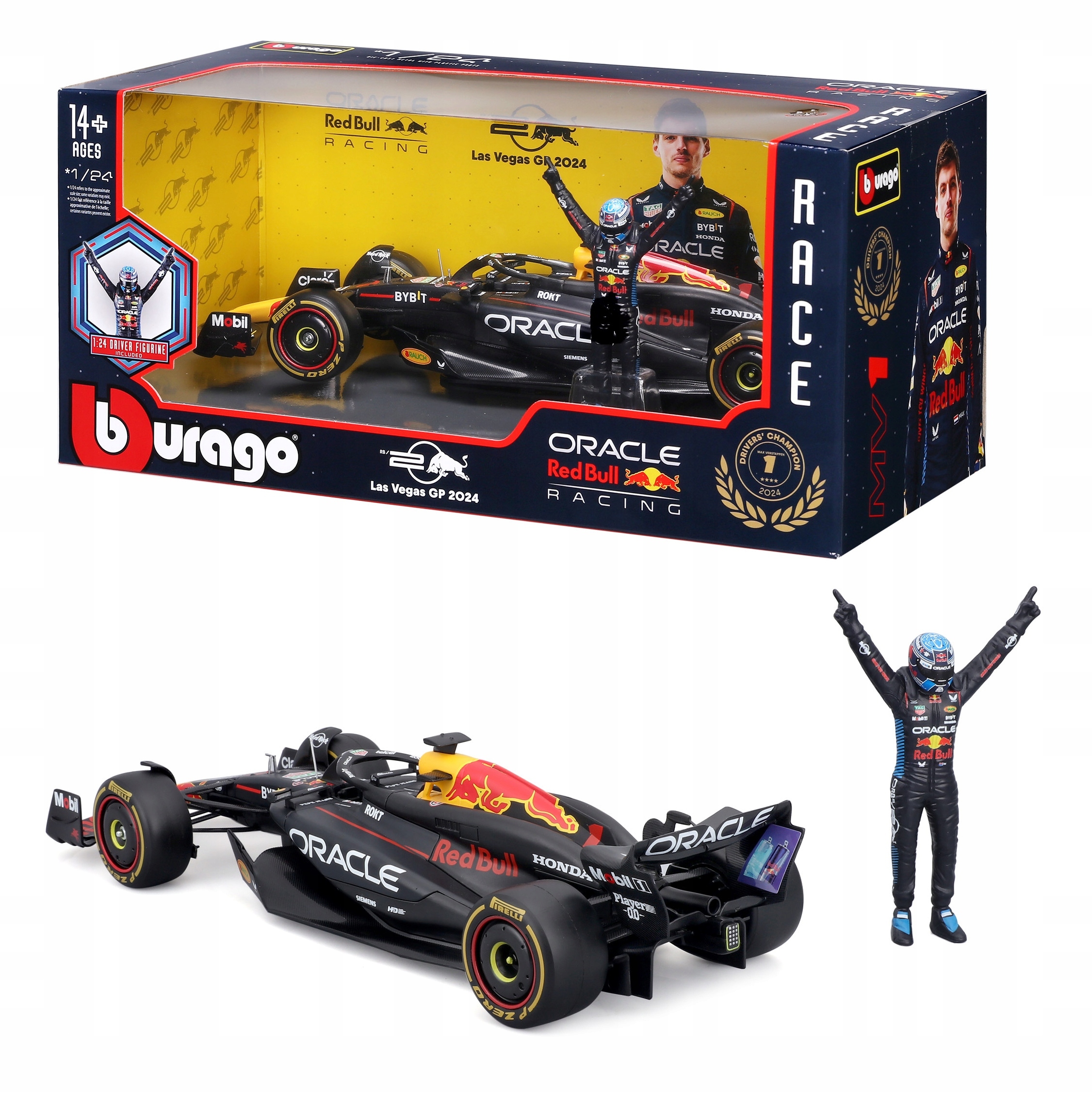Formule F1 Red Bull RB20 Figurka Max Verstappen 1:24 Model Bburago 18-28060